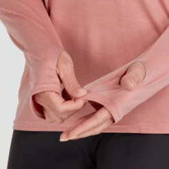 NRS Women's Silkweight Long-Sleeve Shirt -WCK WaterSports Gear 10115 05 Mauve Model Detail 090221 1000x1000 56558.1657650794