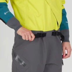 NRS Women's Nomad Gore-Tex Pro Comfort-Neck Drysuit -WCK WaterSports Gear 22549 01 Chartreuse Model Detail 092421 2000x2000 92484.1647558745