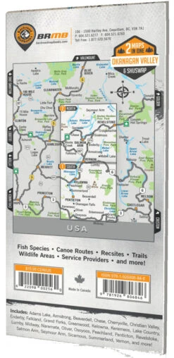 Okanagan Valley & Shuswap BC Waterproof Map 5 Okanagan Valley & Shuswap BC Waterproof Map -WCK WaterSports Gear Okanagan Valley Shuswap2 88032.1586901970