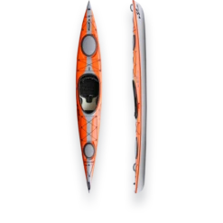 Stellar S14 G2 Advantage With Rudder | Kayak -WCK WaterSports Gear S14LV Orange Stripe Combo top 28108 01732.1699912556